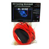 Kit fir luminos EL Wire pentru Tuning roti bicicleta lungime 4 m Rosu